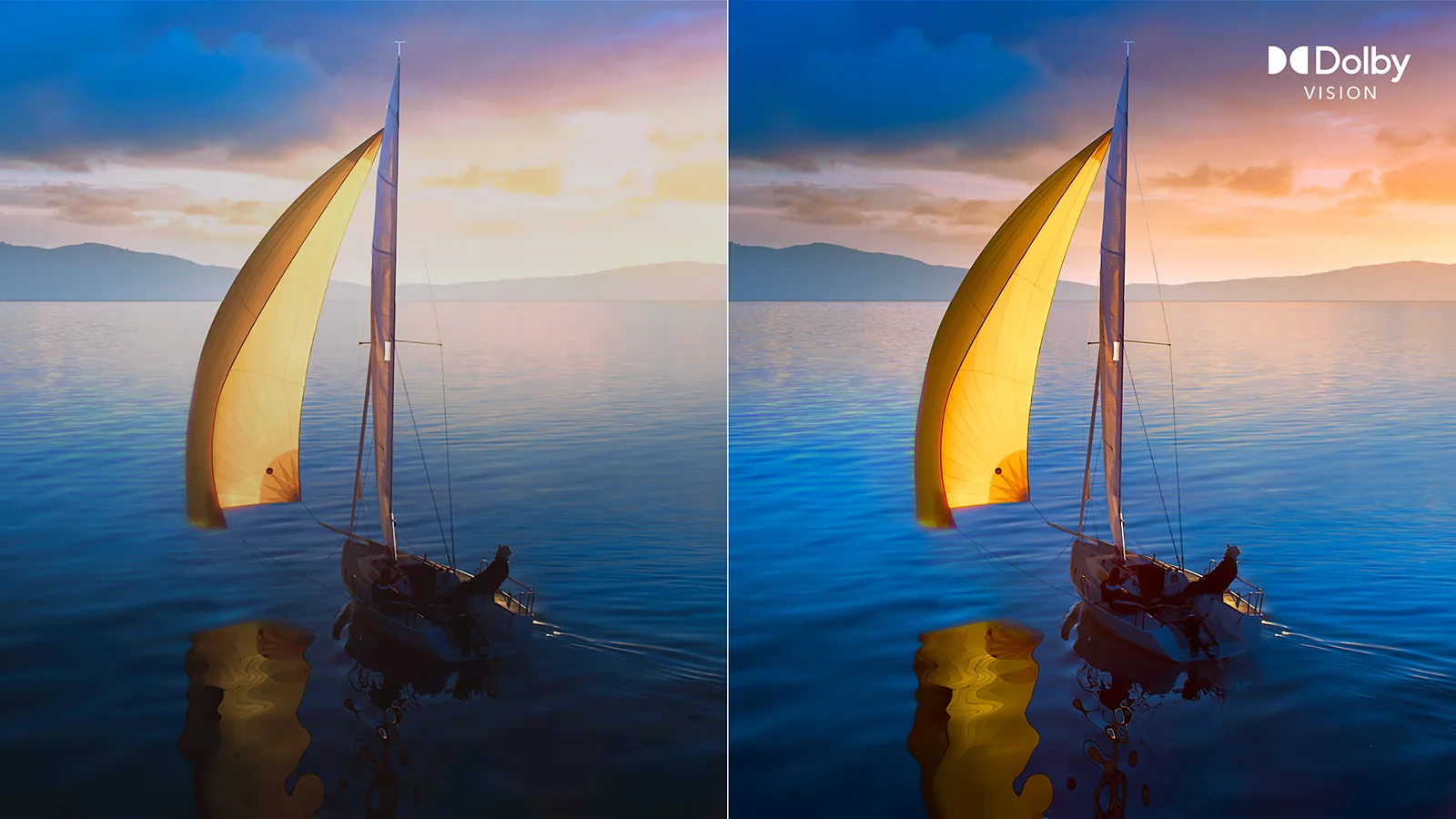 Comparaison HDR : sans Dolby Vision à gauche, avec Dolby Vision à droite